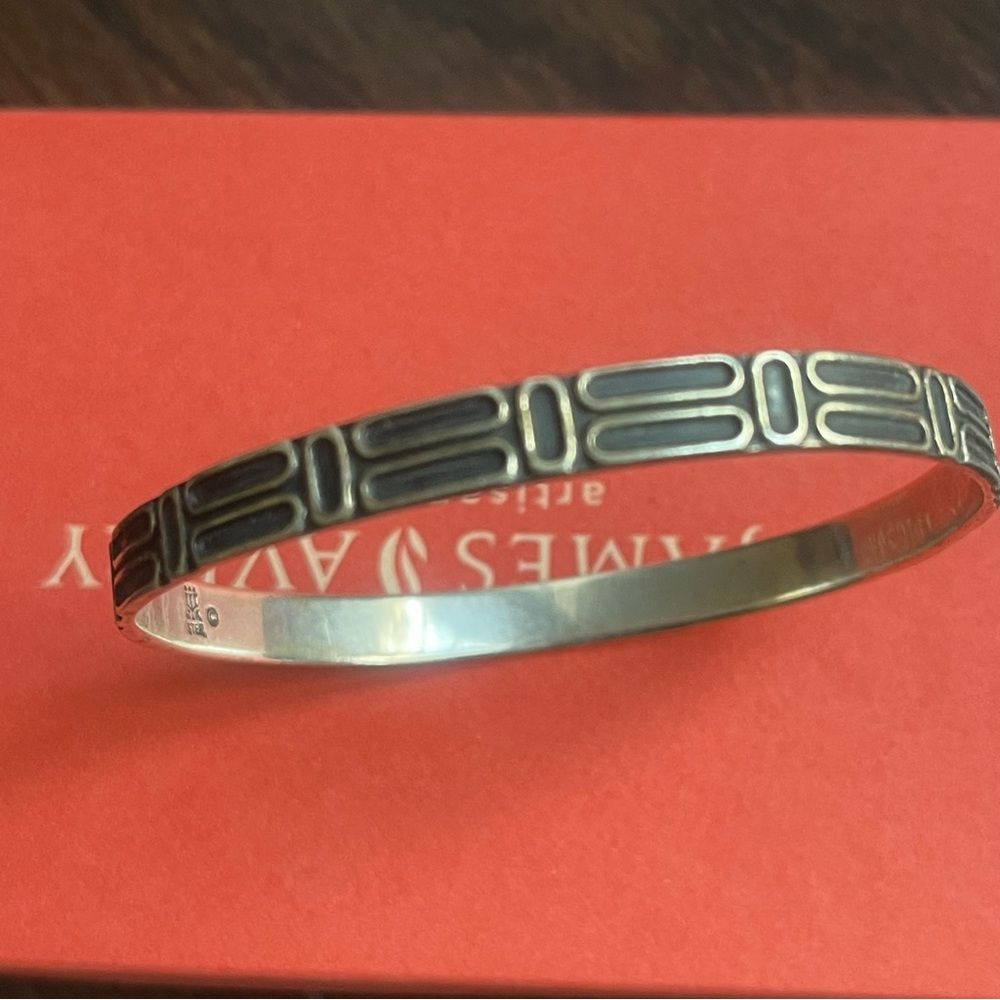 James Avery Silver Geometric Patterned Bangle - image 8